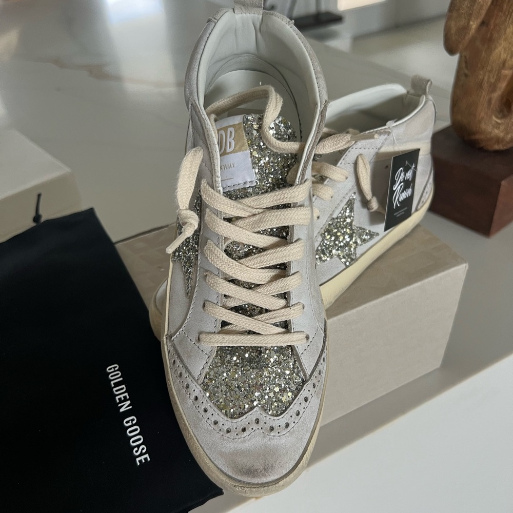 Golden Goose Women's Sneakers - Glitter Silver and Cream